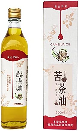 Mei Shan Tea Seed Oil Manufactory Cooperation Camellia Oil from Taiwan, Extra Virgin Vegetarian Cooking Oil, 500ml, Golden Yellow
