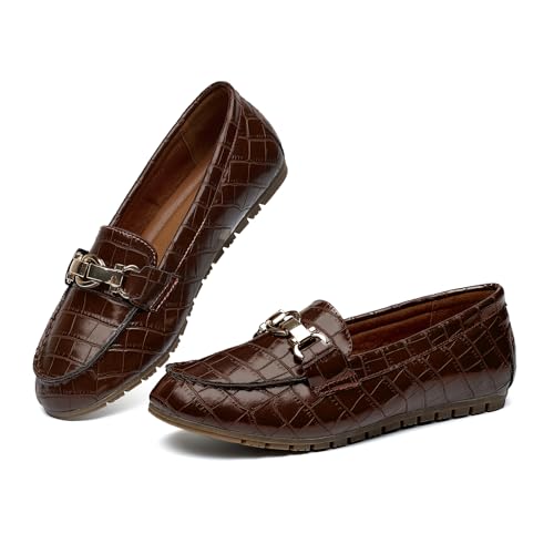 VERDASCO Women's Loafers Comfort Slip-Ons Flat Work Shoes Casual Moccasins Penny Loafers Lady Dress Shoes