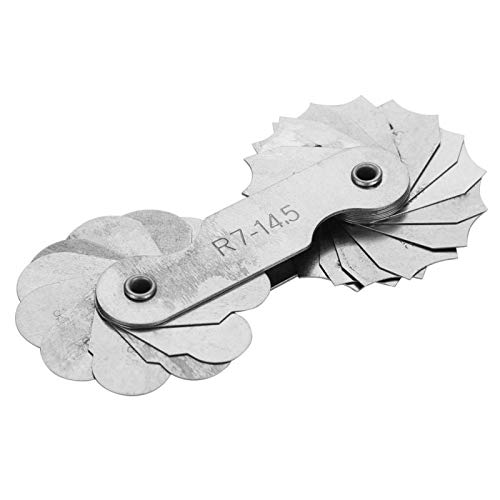 Radiuslehre, Edelstahl Radiusrundungslehre Externes internes konkaves konvexes Messwerkzeug zum Messen des Radius(R7-14.5MM)