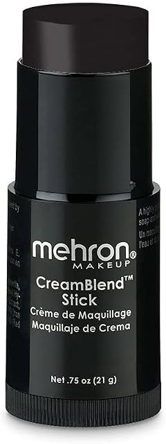 Mehron Makeup CreamBlend Stick - Body Paint (.75 oz) (BLACK)
