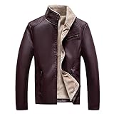 Herren Kunst-Lederjacke Bikerjacke Übergangsjacke Vintage Bomberjacke Stylisch Herrenjacke Herbst Winter Freizeitjacke Steppjacke Herren üBergangsjacke Lederjacke Herren Schwarz 4Xl Winter Jacket For Men