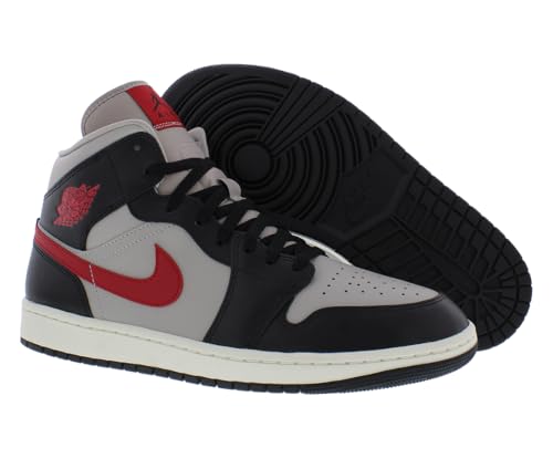 Nike Air Jordan 1 Mid Womens Shoes Size 6, Color: Black/Gym Red/College Grey-Black
