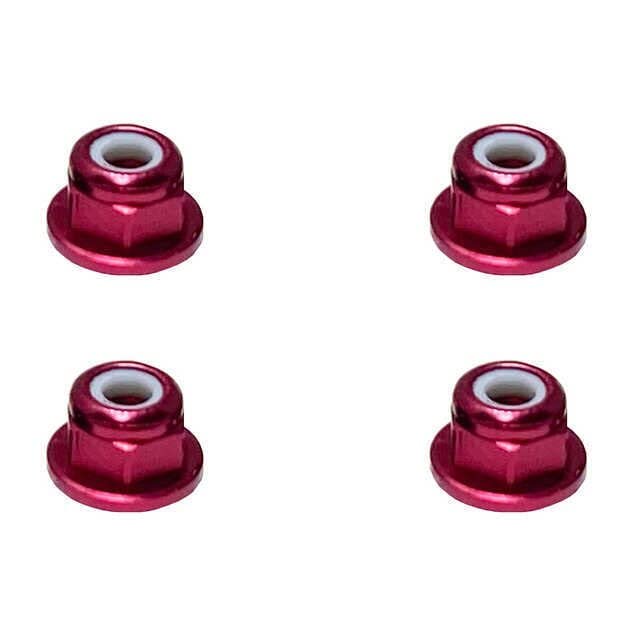 Aluminum flange nylon nut M3 (red) 4 pieces *The image is 5 pieces, but the product contains 4 pieces