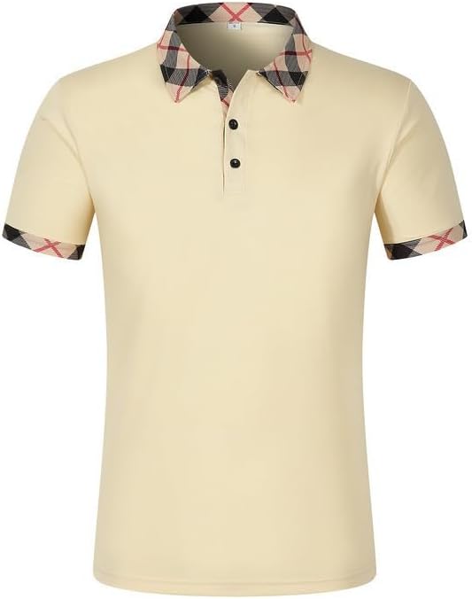 Mens Casual Polo Shirt Classic Buttoned Henley Neck Basic Short Sleeve Fashionable Golf Collar Shirt - Image 4