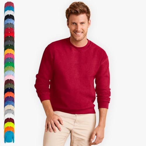 TICTEX Unisex Heavy Blend Crewneck Sweatshirt - Herren-Pullover Baumwolle mit Rundhals in vielen Farben - große Größen - Purple, L