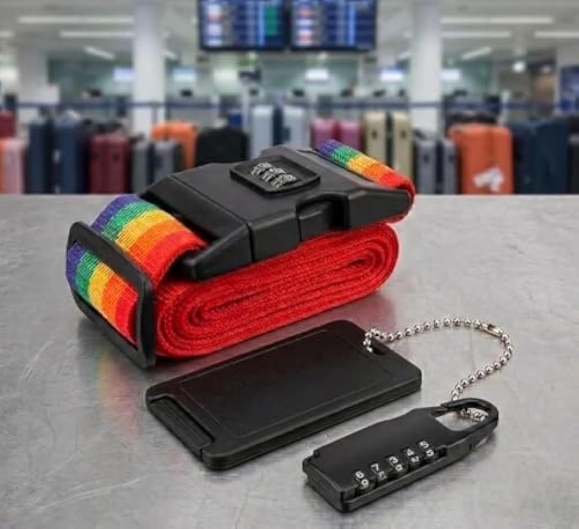 3-in-1 Travel Security Kit with Luggage Strap