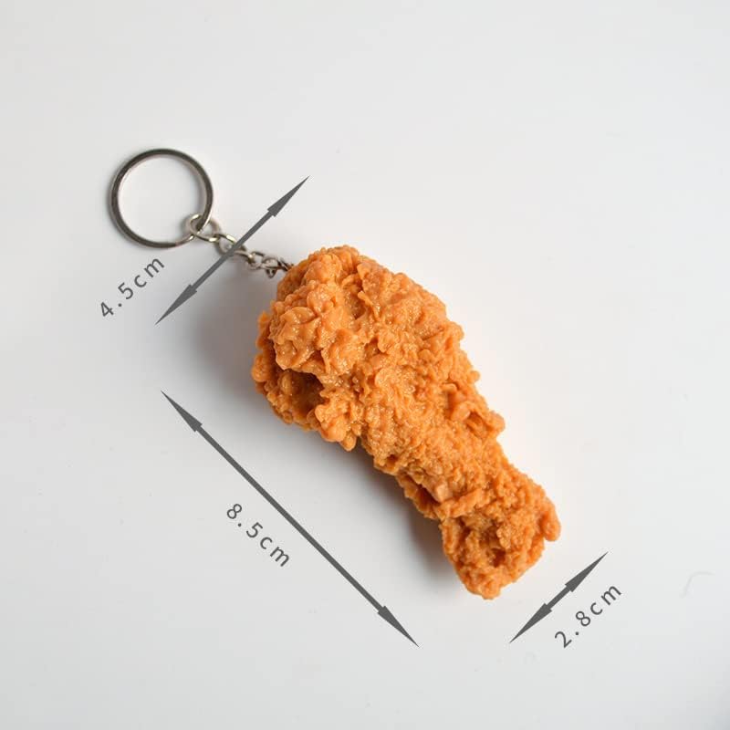 Fuqimanman2020 Imitation Food Keychain - Fried Chicken Leg, Wing, Nugget Keychain Accessories - Image 2