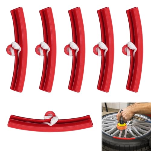 niusility 6 Pcs Wheel Rim Protector Rim Protectors for Alloy Wheels Tire Removal Machine Tyre Wheel Changing Edge Savers Tool Tire Changing Saver Tool for Car Motorcycle Bicycle(Red)