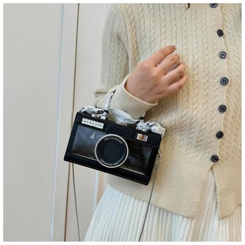 Camera Shaped Purse Handbag, PU Leather Casual Fashion Funny Snapshot Shoulder Bag, Vintage Novelty Box Crossbody Clutch4
