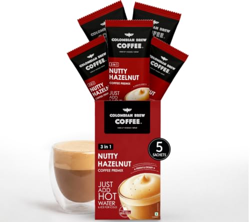 Image of Colombian Brew Nutty Hazelnut Coffee Premix 5 Sachets | 125 gm