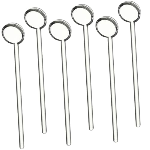 STOBAZA 6 piezas Cucharillas Transparentes de Vidrio Borosilicato para Café y Té Reutilizables Pequeñas y Ligeras Utensilios de Servicio para Bebidas Cocina