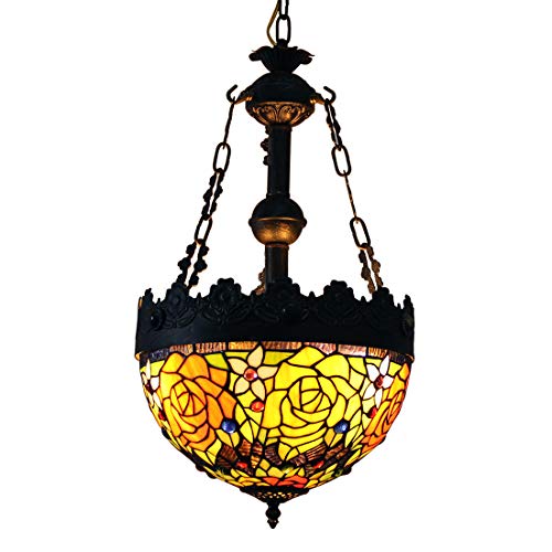 Lampe Tiffany inversée en verre : évitez l'éblouissement avec ce vitrail rose