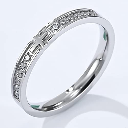 Jude Jewelers 3mm Stainless Steel Christian Cross Eternity Style Stacking Wedding Band Ring2