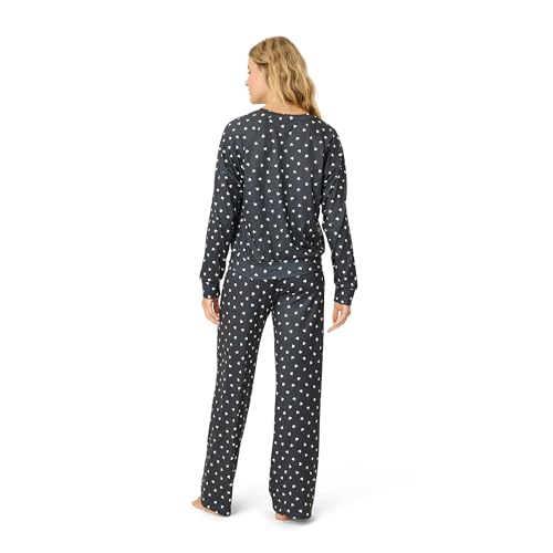 PJ Salvage Women's [Amazon Exclusive] Cloud Jersey Open-Bottom Pajama 2-Piece Pj Set4