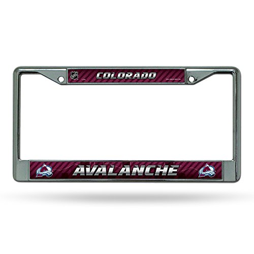 Rico Industries NHL Colorado Avalanche 12" x 6" Silver Chrome Frame W' Decal Insert Car/Truck/SUV Auto Accessory