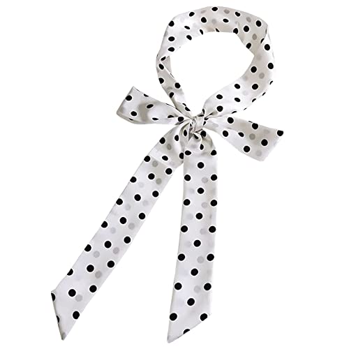 Skinny Scarf for Women Lightweight, Thin Long Silk Neckscarf for Hair Scarf Headband or Ribbon Scarf Belt & Handbag NWJ-8