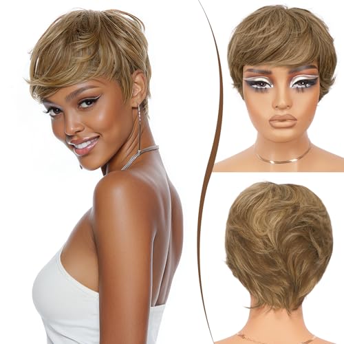 RUWISS Pixie Cut Human Hair Wig – Short Wigs for