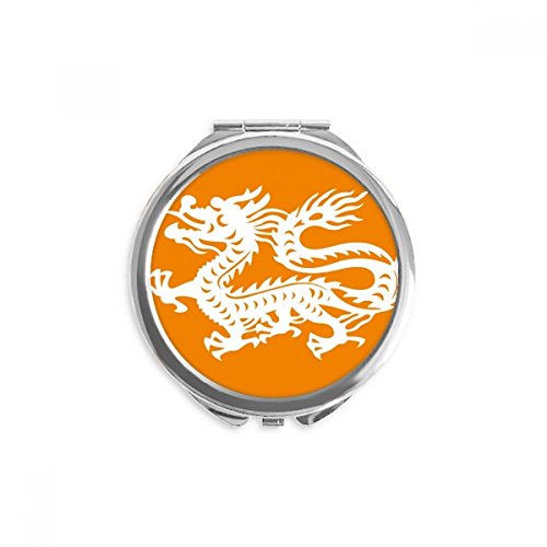 Espejo de mano portátil redondo con diseño del Año del Dragón de China