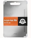 LIVINI Tagliere in Acciaio Inox 304 Alimentare 34x23cm, Tagliere da Cucina Professionale c...