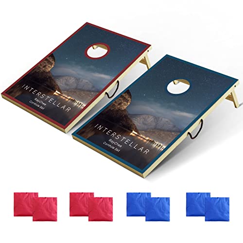 Ensemble de cornhole portables et robustes en bois massif pour s'amuser en extérieur