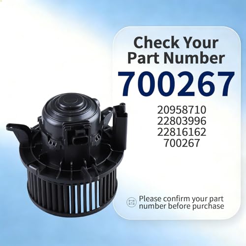 Image of HVAC Blower Motor with Fan Assembly - Compatible with Chevy Silverado 1500 2010-2013, 2500 /3500 2011-2014, Sierra 1500 2010-2013, 2500 /3500 2011-2014 - AC Heater Fan - 700267 20958710