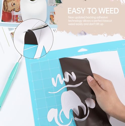 Image of HTVRONT Puff Vinyl Heat Transfer -10 inch x 6ft Beige 3D Puff Heat Transfer Vinyl Foaming Colorful Puffy Iron on Vinyl for T-Shirt- Cream Puff Htv Vinyl for Compatible with Cricut Cutting Machine