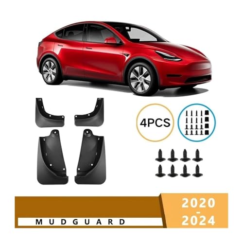 Guardabarros para Tesla Model Y de 2020 a 2024, juego de protectores contra salpicaduras de coche 2