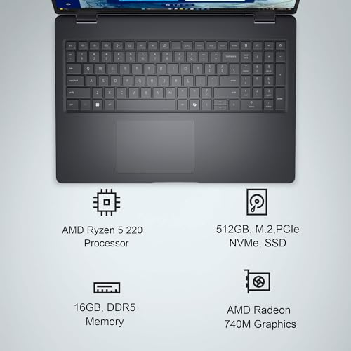 Image of Dell Pro 16 (Next Gen Latitude 3550) Business Laptop (16 inch FHD+, AMD Ryzen 5 220 (> Intel i7-1255U), 16GB DDR5 RAM, 512GB SSD), 1080p IR Webcam, Backlit, 2x Thunderbolt 4, Wi-Fi 6E, Win 11 Pro, PC16255