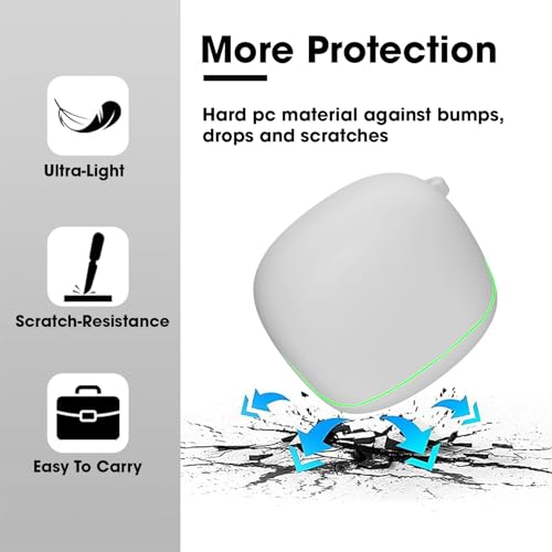 Image of Sounce Earphone Case Cover for Boult Audio Z40 Gaming TWS Soft Silicone Skin Case Cover Shock Absorbing Protective Case with Keychain [Front LED Visible] - White