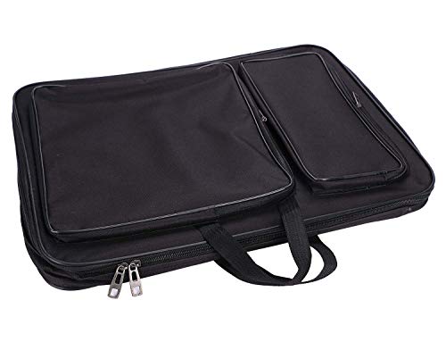 Image of haozaikeji A3 Artist Portfolio Carrying Case Portable Draw Board Painting Pad Backpack Waterproof Heavy Duty Canvas Shoulder Bag Sketching Painting Art Supplies Carry Bag Black