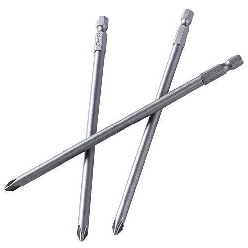 Rocaris 6 In Phillips Screwdriver Bit Sets 1/4 Inch Hex Shank Magnetic Screwdriver Bits Cross Head S2 Steel Screwdriver Bits 10 Pack #TOP5