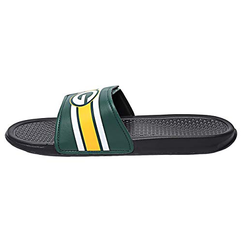 FOCO Green Bay Packers NFL Mens Stripe Mens Legacy Sport Slide - M