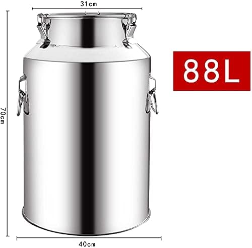 Stainless Steel Airtight Transport Barrels, Stainless Steel Airtight Barrels, Heavy-Duty with Sealing Lids, Wine Barrels, Brewing Barrels, Storage Tanks, Milk Barrels,22L