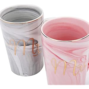 Yesland135ozmrandmrscoffeemugsweddinggiftsforcouplebrideandgroomceramicmarblecupsforbridalshowerengagementweddingmarriedcouplesanniversary Urban Country Home Decor Yesland 135 oz mr and mrs coffee mugs wedding gifts for couplebride and groom ceramic marble cups for bridal shower engagement wedding married couples anniversary urban country home decor
