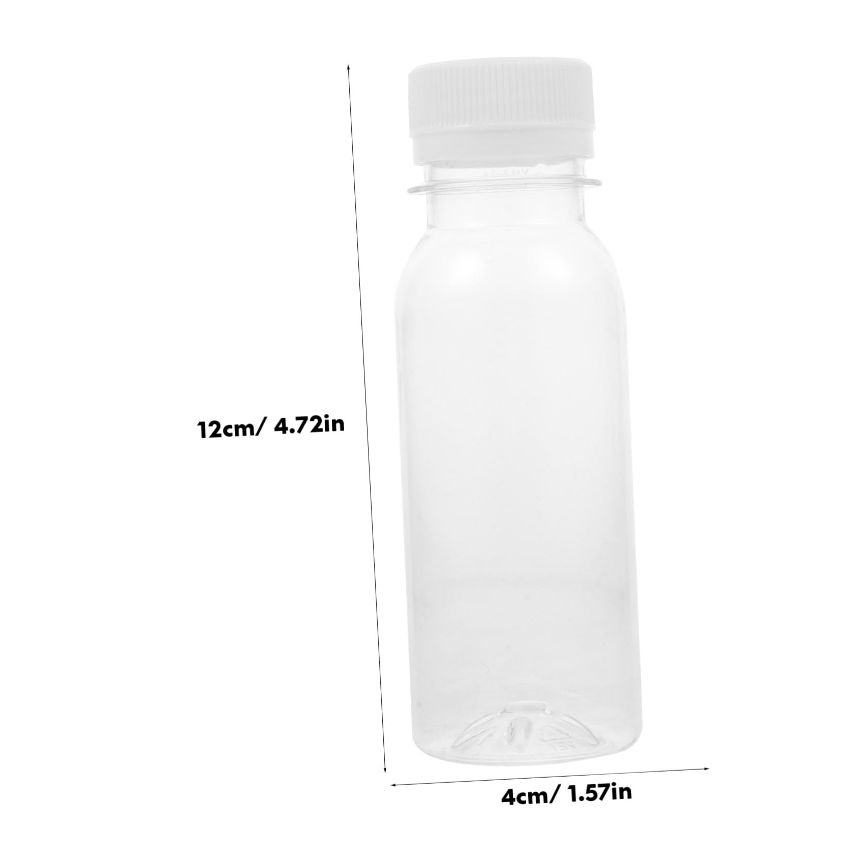 PHENOFICE 100ml Small Plastic Milk Bottles Reusable Juice Bottles Flat Bottom Drink Containers Lids for Party Classroom