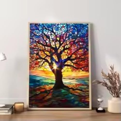 Tableau Arbre de Vie abstrait multicolore pour la déco du salon - 3