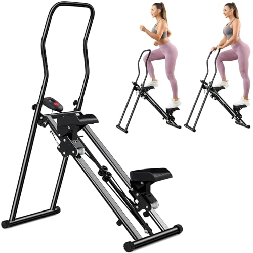 Image of Vertical Climber, Pro Stair Stepper for Full-Body Workout, Compact & Foldable Cardio Exercise Stair Climber with Extended Step Range, Improved & Adjustable Handlebar & Pedals.
