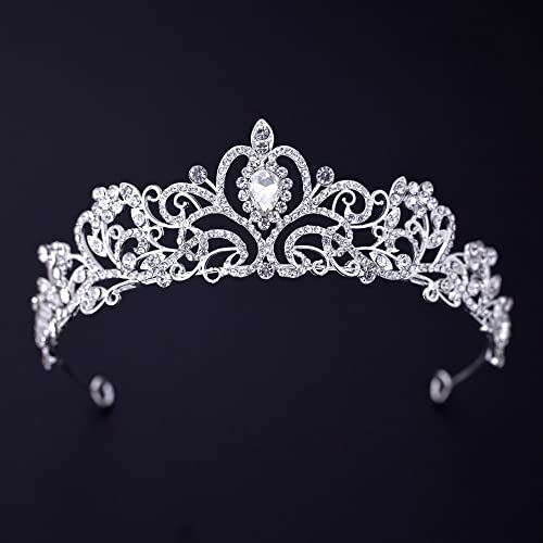 Tiaras nupciales de cristal plata y tocados de novia para mujer