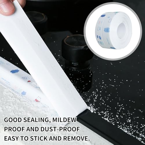 EORPAVU Klebebanddichtungen,Selbstklebende Anti-Schimmel-Aufkleber, wasserdichtes Dichtungsband für Küchen- und Badezimmerwaschbecken,2 Stück das schöne Nahtaufkleber blockiert, 3,8 x 3,2 m