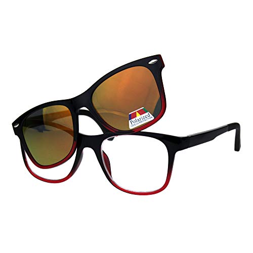 Pastl Reading Bifocal Lens Clear Glasses + Magnetic Polarized Sunglasses Orange +1.5 #TOP1