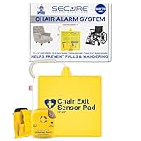Secure Safety Solutions Chair Alarm for Elderly Dementia Patients - Caregiver Alert Monitor and Pressure Sensor Pad - Wheelchair Exit Monitoring Kit, Wandering and Fall Prevention Alarms for Seniors