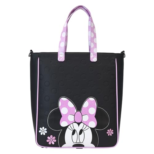 Image of Loungefly Disney Minnie Floral Rock The Dots Tote Bag with Coin Bag