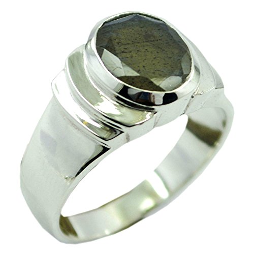 Bague en argent 925 véritable labradorite sacrée pour harmoniser les chakras