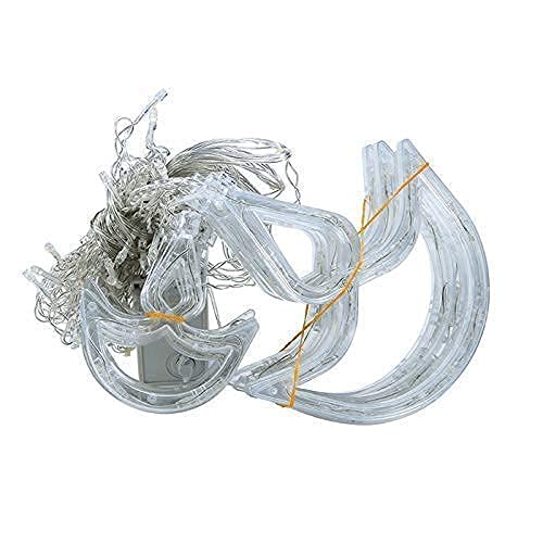 Image of URM Enterprises Warm White Diya /Diwali Light Curtain, Led String Lights with Pack of 12 Hanging Diyas, 8 Flashing Modes, Decoration
