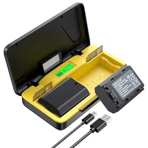 ENEGON NP-FZ100 Cargador Rápido Dual de Almacenamiento de 20W (2X 2280mAh) Compatible con Sony Alpha 7 IV、Alpha 7 III、A7R M4、A7 M4、A7C、A7R IV、A7R V、A9、A9R、A9S、A6700、A6600、FX3、FX30, Pantalla LCD