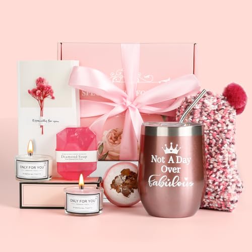 Comius Sharp Geschenke für Frauen, Edelstahl Weinbecher mit Duftkerze und Socken, Geburtstagsgeschenk für Freundin, Schwester, Mama… – Ansicht 1