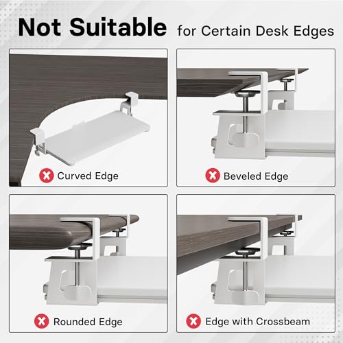 Image of BONTEC Under Desk Keyboard Tray, Pull-Out Keyboard & Mouse Platform