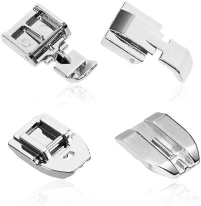 Lot de 4 pieds presseurs pour machine à coudre électrique domesti...