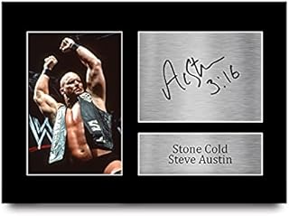 HWC Trading Stone Cold Steve Austin Gift Signed A4 Printed Autograph WWF WWE Wrestling Gifts Print Photo Picture Display