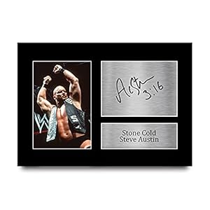 HWC Trading Stone Cold Steve Austin Gift Handtekeningen A4 Printed Vechten Wwe Wwf Gifts Print Picture Beeldscherm